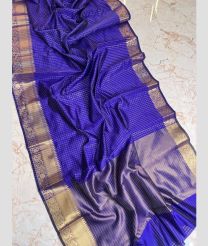 Purple Blue and Coffee banarasi sarees with All over Jari Checks design