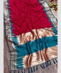 Crimson and Blue Ivy banarasi sarees with Temple Border design