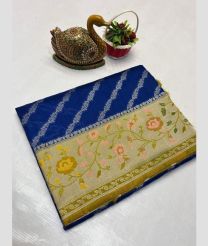 blue colour banarasi sarees with Paithani Border design