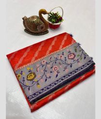 magenta red colour banarasi sarees with Paithani Border design