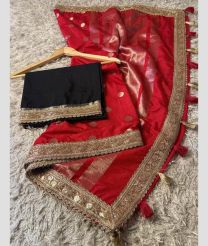 maroon colour banarasi sarees with All over Buttas design