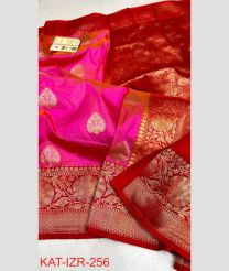 magenta and brown colour banarasi sarees with All over Buttas design