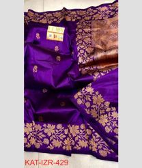 purple colour banarasi sarees with All over Buttas design