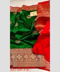 green colour banarasi sarees with All over Buttas design