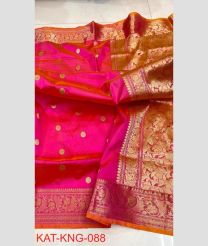 magenta colour banarasi sarees with All over Buttas design