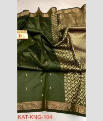 green colour banarasi sarees with All over Buttas design