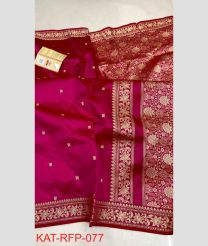 magenta colour banarasi sarees with All over Buttas design