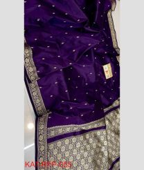 violet colour banarasi sarees with All over Buttas design