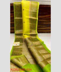 olive and silver colour banarasi sarees with All over Buttas design