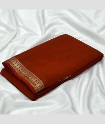 brown colour banarasi sarees with Plain design