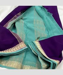 purple and blue colour banarasi sarees with Plain design