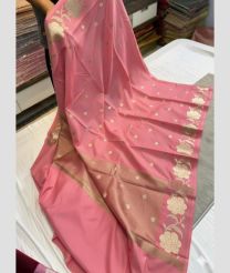 pink colour banarasi sarees with All over Buttas design