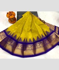 olive green colour chenderi silk sarees with Kuppadam Border design