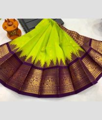 olive and brown colour chenderi silk sarees with Kuppadam Border design