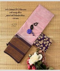 Baby Pink and Chocolate chettinad cotton sarees with All over Buttas design - CHTC0000084