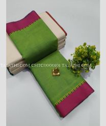 Green and Pink chettinad cotton sarees with Fancy Border design - CHTC0000101
