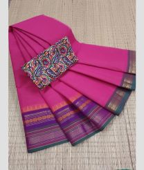 Pink and Purple chettinad cotton sarees with Fancy Border design