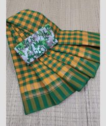 Lite Yellow and Green chettinad cotton sarees with Fancy Border design