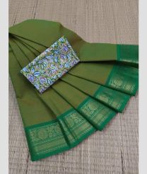 Green and Elf Green chettinad cotton sarees with Fancy Border design