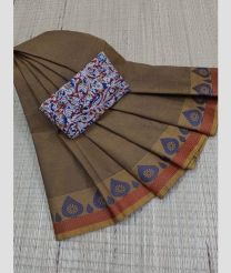 Mocha and Chestnut chettinad cotton sarees with Fancy Border design