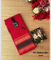 Pink and Black chettinad cotton sarees with Jari Border design