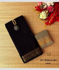 Black and Granite chettinad cotton sarees with Jari Border design