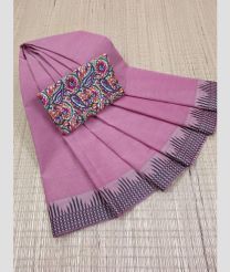 Baby Pink and Plum Purple chettinad cotton sarees with Plain design