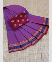 Magenta and Red chettinad cotton sarees with Plain design