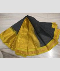 Black and Golden gadwal cotton sarees with All over Buttas design