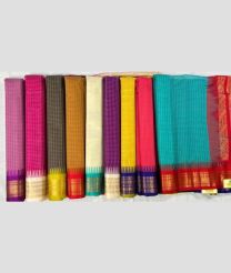 All available colors gadwal cotton sarees with All over Checks design