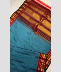 Blue Ivy and Maroon gadwal cotton sarees with Jari Border design
