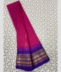 Pink and Purple Blue gadwal cotton sarees with Temple Kanchi Border design