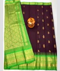 Parrot Green and Dark Maroon gadwal cotton sarees with kanchi border design