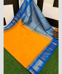 orange colour gadwal cotton sarees with kanchi border design