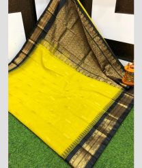 olive and brown colour gadwal cotton sarees with kanchi border design
