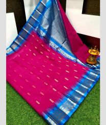 magenta colour gadwal cotton sarees with kanchi border design
