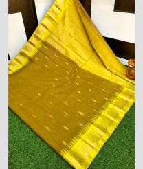 olive colour gadwal cotton sarees with kanchi border design