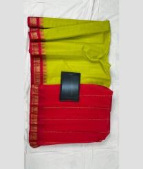 green and magenta red colour gadwal cotton sarees with Plain design