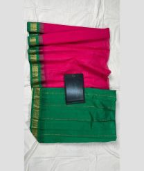 greena and magenta colour gadwal cotton sarees with Plain design