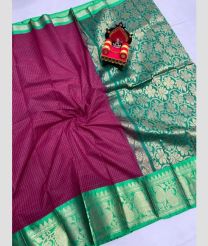 purple colour gadwal cotton sarees with All over Checks design