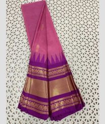 purple colour gadwal cotton sarees with Plain design