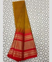 brown colour gadwal cotton sarees with Plain design