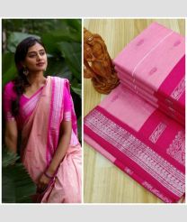 pink colour gadwal cotton sarees with All over Buttas design
