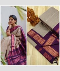 grey colour gadwal cotton sarees with All over Buttas design