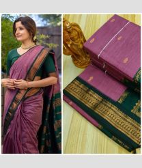 purple colour gadwal cotton sarees with All over Buttas design