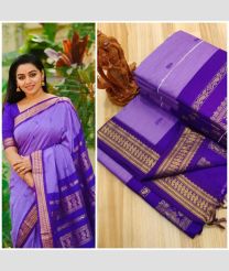 light violet colour gadwal cotton sarees with All over Buttas design