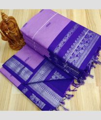light purple colour gadwal cotton sarees with All over Buttas design