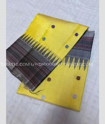 Yellowa nd Grey gadwal pattu dupattas with Kuttu Border design - GWDS0000007