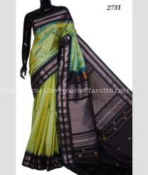 Green and Dark Chocolate gadwal pattu sarees with temple Kuttu border design - GDWP0005750