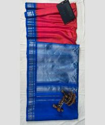 Red and Blue gadwal pattu sarees with All over Checks design